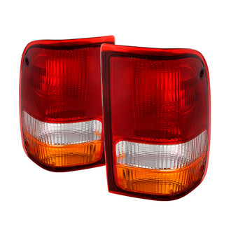 Spyder® - Driver and Passenger Side Chrome Red/Amber Factory Style Tail Lights