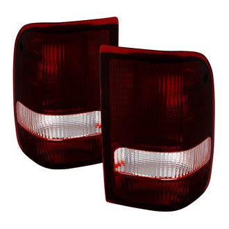 Spyder® - Driver and Passenger Side Chrome Red/Smoke Euro Tail Lights