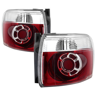 Spyder® - Driver and Passenger Side Outer Chrome/Red Factory Style Tail Lights