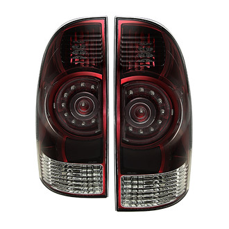 Spyder® - Driver and Passenger Side Chrome Red/Smoke Factory Style LED Tail Lights