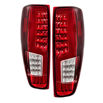 Spyder® - Driver and Passenger Side Chrome/Red Fiber Optic LED Tail Lights