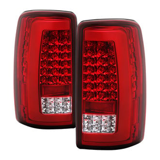 Spyder® - Driver and Passenger Side Chrome/Red Fiber Optic LED Tail Lights