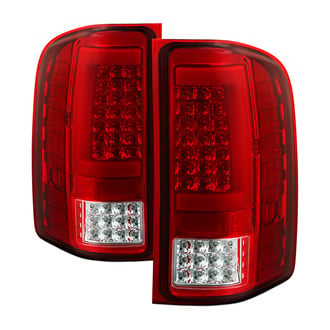 Spyder® - Driver and Passenger Side Chrome/Red Fiber Optic LED Tail Lights