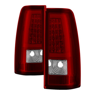 Spyder® - Driver and Passenger Side Chrome/Red Fiber Optic LED Tail Lights