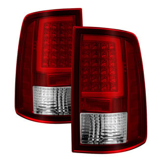 Spyder® - Driver and Passenger Side Chrome/Red Fiber Optic LED Tail Lights