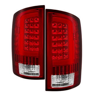 Spyder® - Driver and Passenger Side Chrome/Red Fiber Optic LED Tail Lights