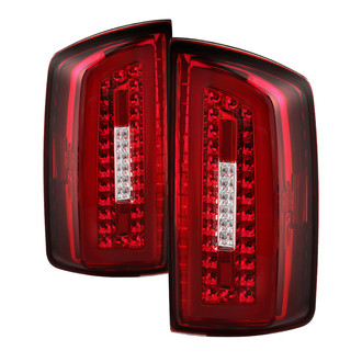 Spyder® - Driver and Passenger Side Chrome/Red Fiber Optic LED Tail Lights