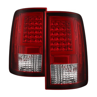 Spyder® - Driver and Passenger Side Chrome/Red Fiber Optic LED Tail Lights