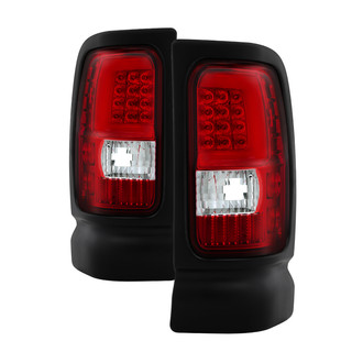 Spyder® - Driver and Passenger Side Chrome/Red Fiber Optic LED Tail Lights