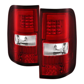 Spyder® - Driver and Passenger Side Chrome/Red Fiber Optic LED Tail Lights
