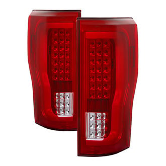 Spyder® - Driver and Passenger Side Chrome/Red Fiber Optic LED Tail Lights