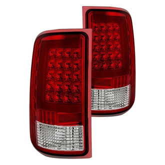 Spyder® - Driver and Passenger Side Chrome/Red Fiber Optic LED Tail Lights