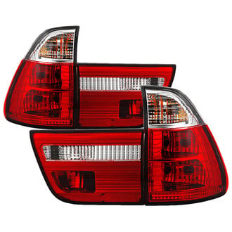 Spyder® - Driver and Passenger Side Chrome/Red Euro Tail Lights