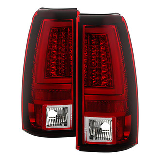 Spyder® - Driver and Passenger Side Chrome/Red Fiber Optic LED Tail Lights