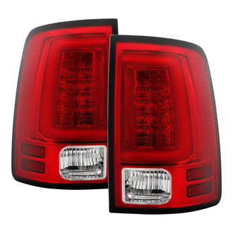 Spyder® - Driver and Passenger Side Chrome/Red Fiber Optic LED Tail Lights