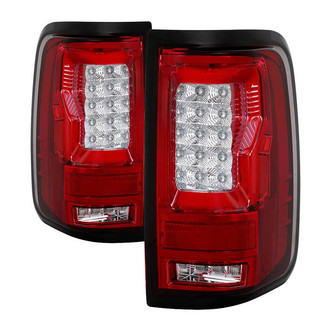 Spyder® - Driver and Passenger Side Chrome/Red Fiber Optic LED Tail Lights