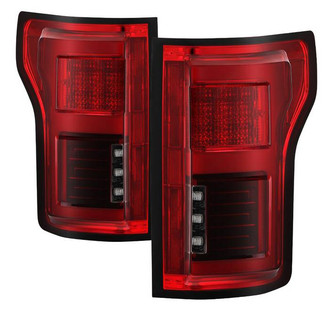Spyder® - Driver and Passenger Side Chrome/Red Fiber Optic LED Tail Lights