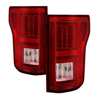 Spyder® - Driver and Passenger Side Chrome/Red Fiber Optic LED Tail Lights
