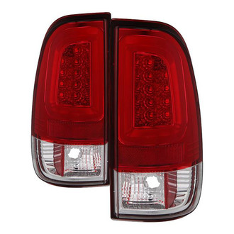 Spyder® - Driver and Passenger Side Chrome/Red Fiber Optic LED Tail Lights