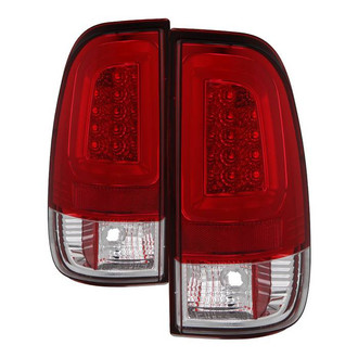 Spyder® - Driver and Passenger Side Chrome/Red Fiber Optic LED Tail Lights