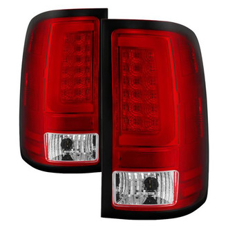 Spyder® - Driver and Passenger Side Chrome/Red Fiber Optic LED Tail Lights