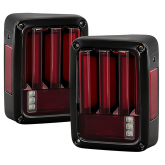 Spyder® - Driver and Passenger Side Black/Red Sequential Fiber Optic LED Tail Lights