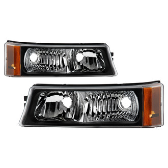 Spyder® - Black/Chrome Crystal Turn Signal/Parking Lights
