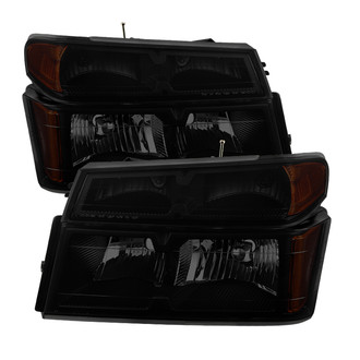Spyder® - Driver and Passenger Side Black/Smoke Euro Headlights with Bumper Lights