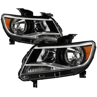 Spyder® - Driver and Passenger Side Black/Chrome Factory Style Headlights