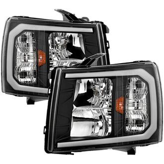 Spyder® - Driver and Passenger Side Black LED DRL Bar Headlights