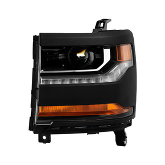 Spyder® - Driver Side Black Factory Style Projector Headlight with LED DRL