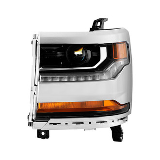 Spyder® - Driver Side Black/Chrome Factory Style Projector Headlight with LED DRL