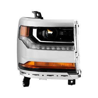 Spyder® - Passenger Side Black/Chrome Factory Style Projector Headlight with LED DRL