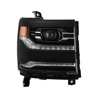 Spyder® - Passenger Side Black Factory Style Projector LED Headlight with DRL