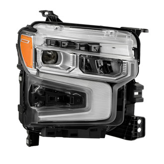 Spyder® - Passenger Side Chrome Factory Style Projector LED Headlight with Amber DRL