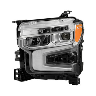 Spyder® - Driver Side Chrome Factory Style Projector LED Headlight with White DRL