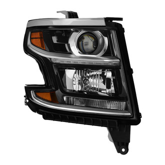Spyder® - Passenger Side Black Factory Style Projector Headlight with LED DRL