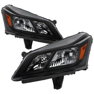 Spyder® - Driver and Passenger Side Black/Chrome Euro Headlights