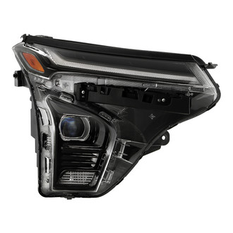 Spyder® - Passenger Side Black Factory Style LED Headlight with LED DRL