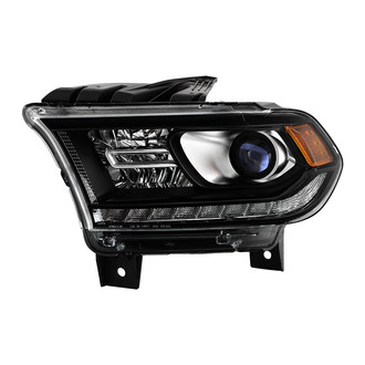 Spyder® - Driver Side Black Factory Style Projector Headlight with LED DRL
