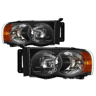 Spyder® - Driver and Passenger Side Black Euro Headlights