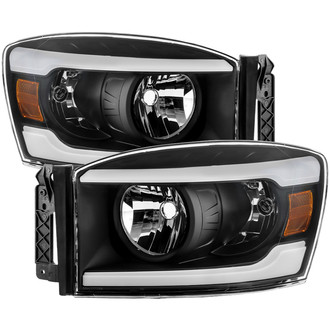 Spyder® - Driver and Passenger Side Black LED Light Tube Headlights