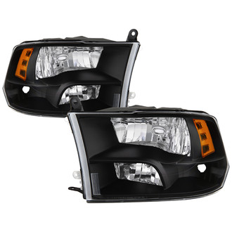 Spyder® - Driver and Passenger Side Black Euro Headlights
