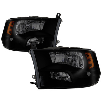 Spyder® - Driver and Passenger Side Black/Smoke Euro Headlights
