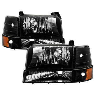 Spyder® - Driver and Passenger Side Black Euro Headlights