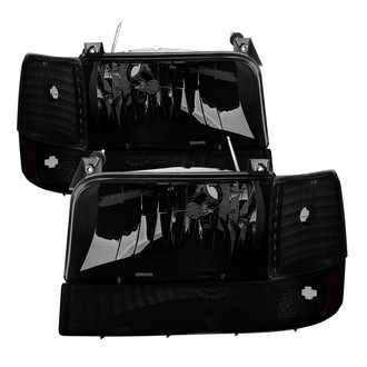 Spyder® - Driver and Passenger Side Black/Smoke Euro Headlights