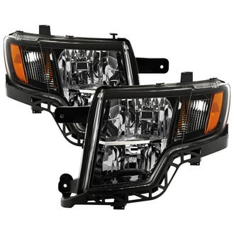 Spyder® - Driver and Passenger Side Black Euro Headlights