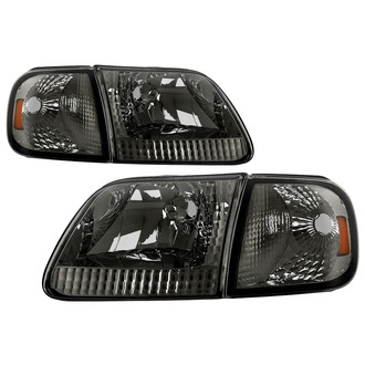 Spyder® - Driver and Passenger Side Chrome/Smoke Euro Headlights with Corner Lights
