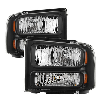 Spyder® - Driver and Passenger Side Black Euro Headlights