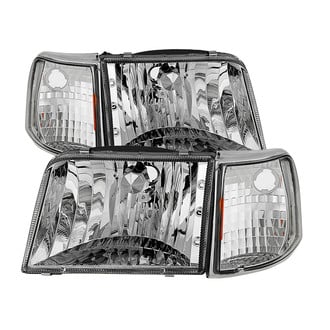 Spyder® - Driver and Passenger Side Chrome Euro Headlights with Corner Lights